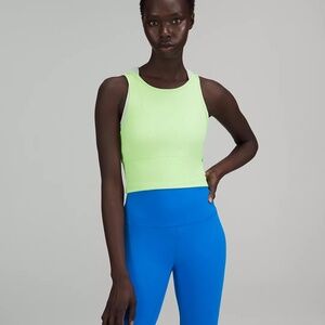 Lululemon Power Pivot Ribbed Tank – Size 14 – Scream Green Light – Reversible